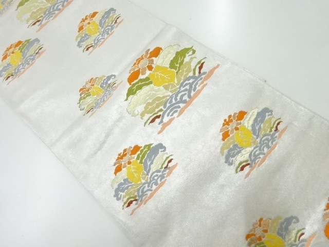 JAPANESE FUKURO OBI / WOVEN FLORAL PLANTS